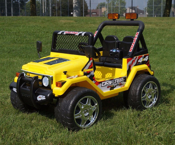DRIFTER RAPTOR POWERFUL 12V ELECTRIC RIDE ON JEEP YELLOW