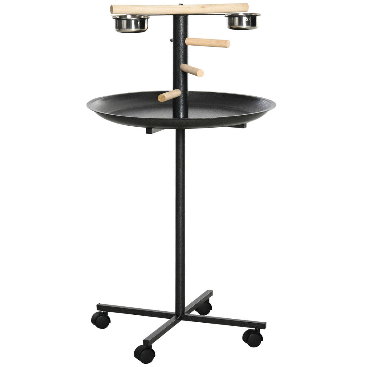 PawHut Parrot Perch Stand, Large Bird Play Stand, Metal Bird Table Fee ...