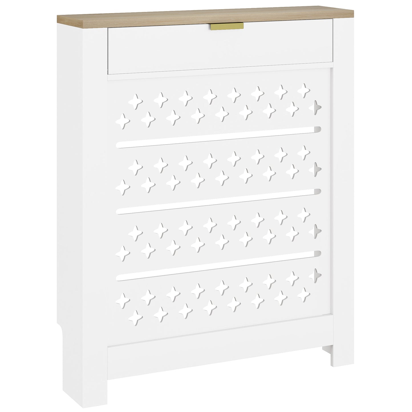 HOMCOM 78 x 19 cm Minimal Radiator Cover, with Drawer - White Default Title