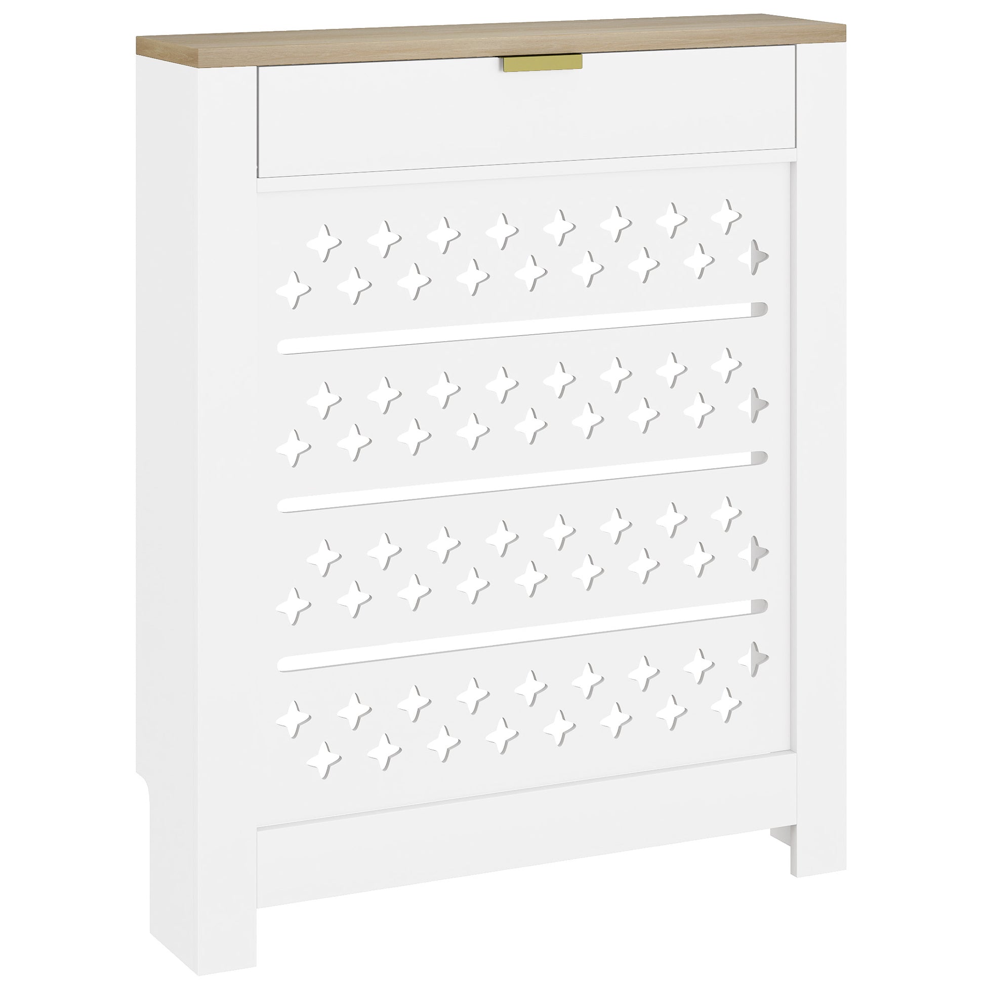 HOMCOM 78 x 19 cm Minimal Radiator Cover, with Drawer - White Default Title