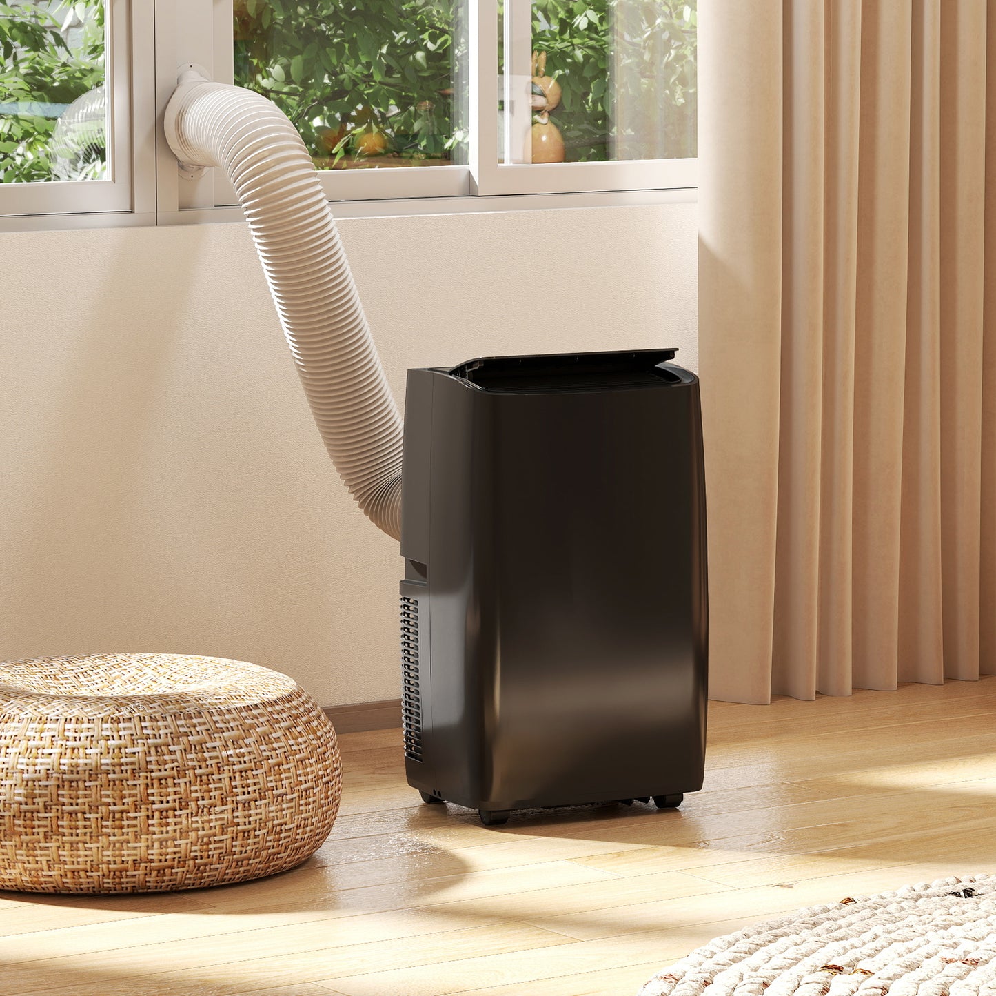 HOMCOM Portable Air Conditioner 12000 BTU BTU, 4-in-1 Air Conditioning Unit, Dehumidifier, Cooling, Fan, Child Lock, 35 mÂ²