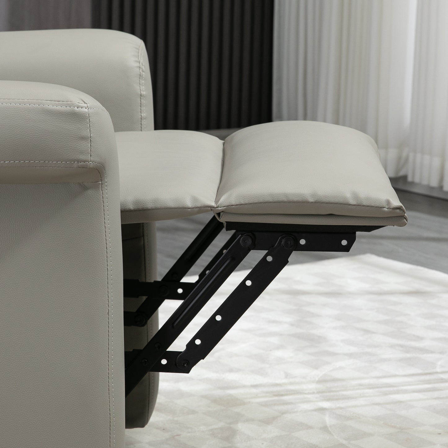 HOMCOM Power Lift Chair Armchair for the Elderly, PU Leather Recliner Chair with Extended Footrest, Remote Control and Side Pocket, Grey