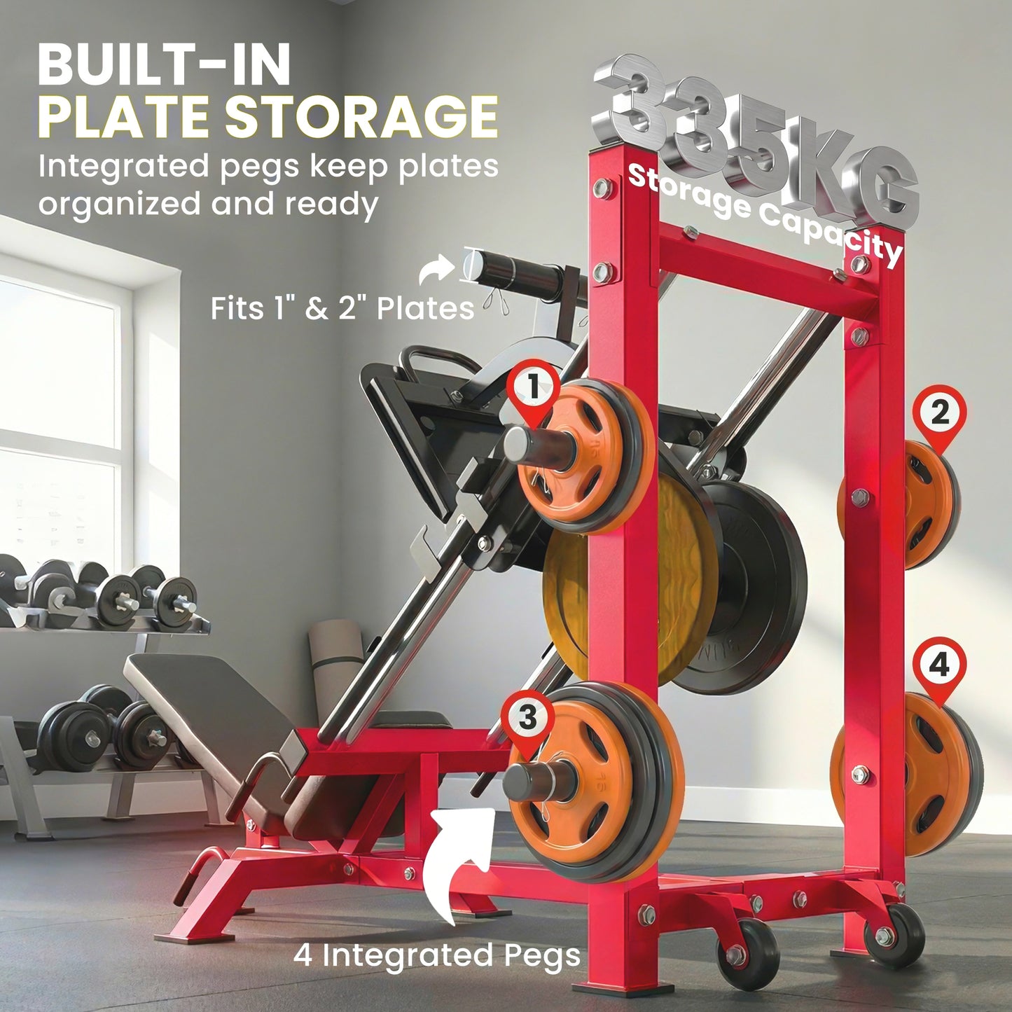 SPORTNOW Leg Press Machine with Wheels and Calf Block, Adjustable Squat Machine for Home Gym, 455KG Capacity