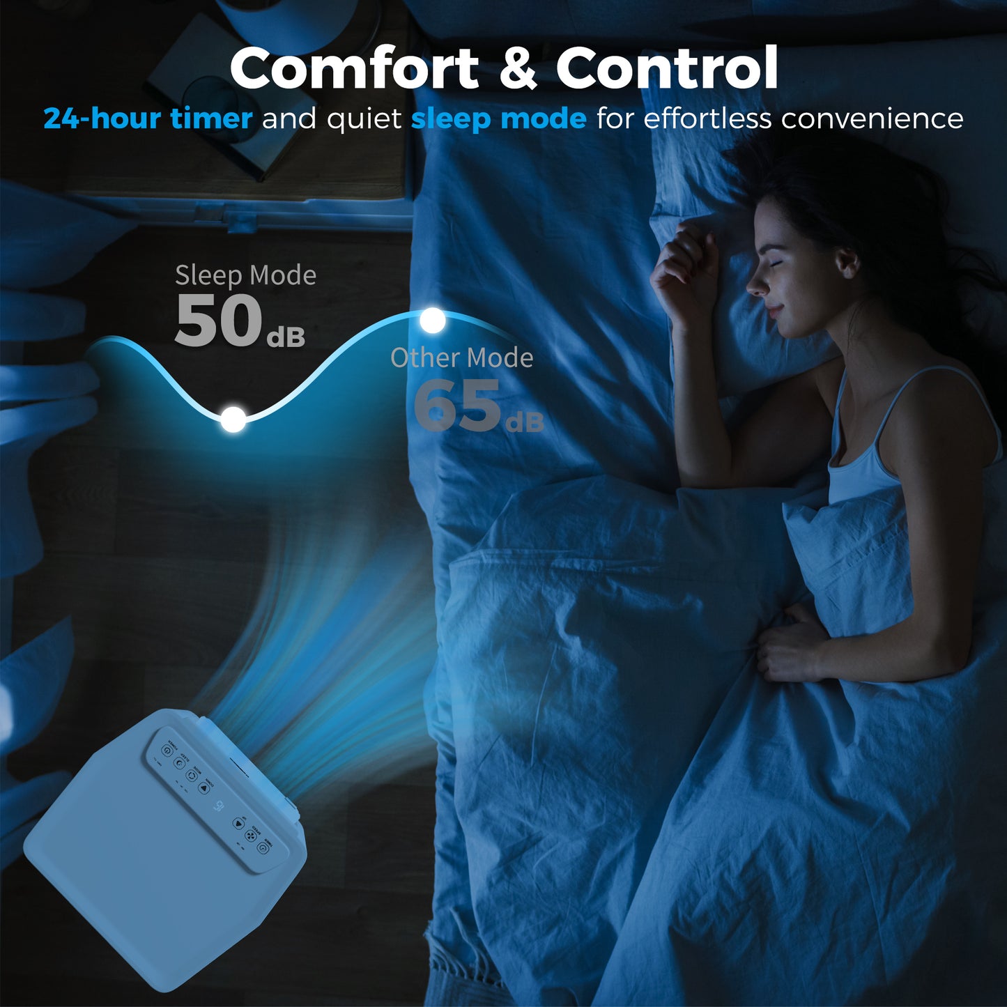 HOMCOM 5000 BTU Portable Air Conditioner, 4-in-1 Air Conditioning Unit, Dehumidifier, Cooling, Fan, Sleep Mode, with Remote Control, 2 Speeds, 24H Timer, Window Venting Kit, 12mÂ²