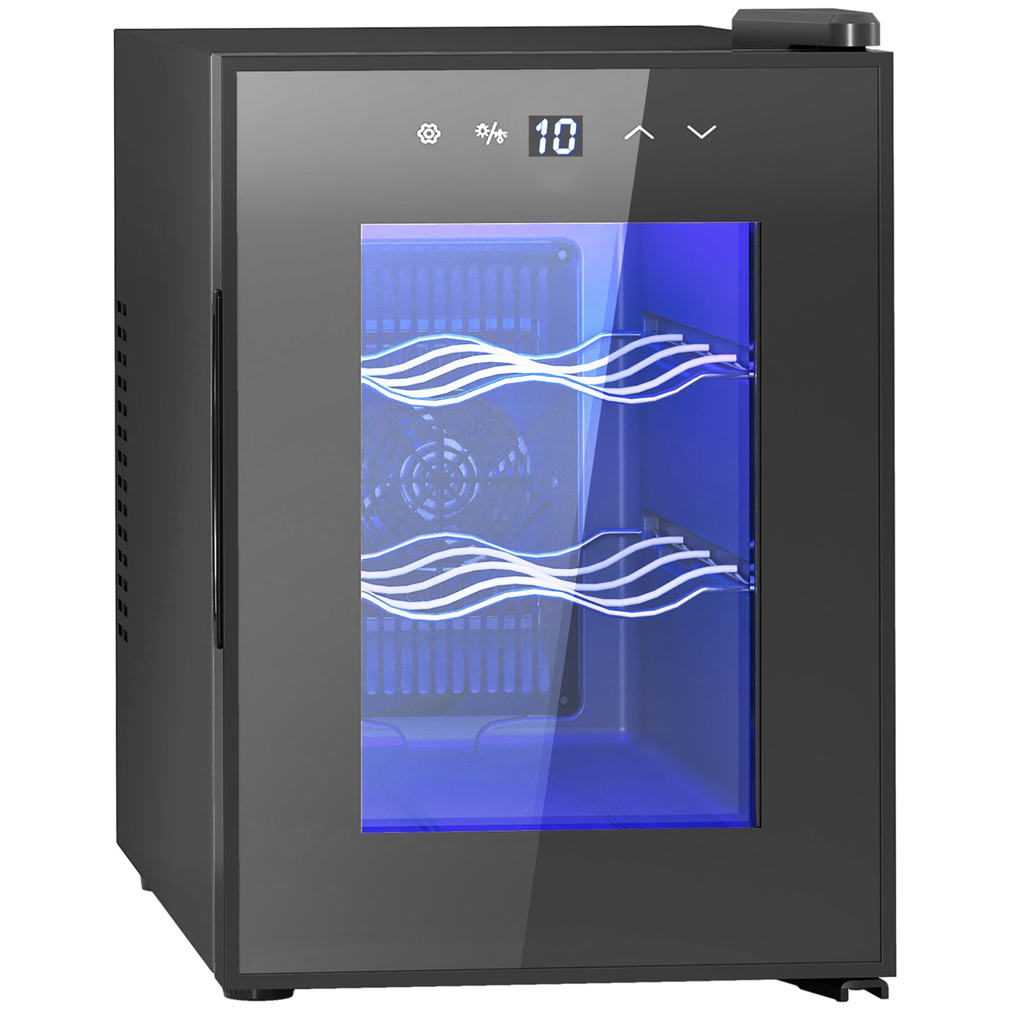 HOMCOM Six Bottle 8-18â„ƒ Countertop Wine Fridge - Black