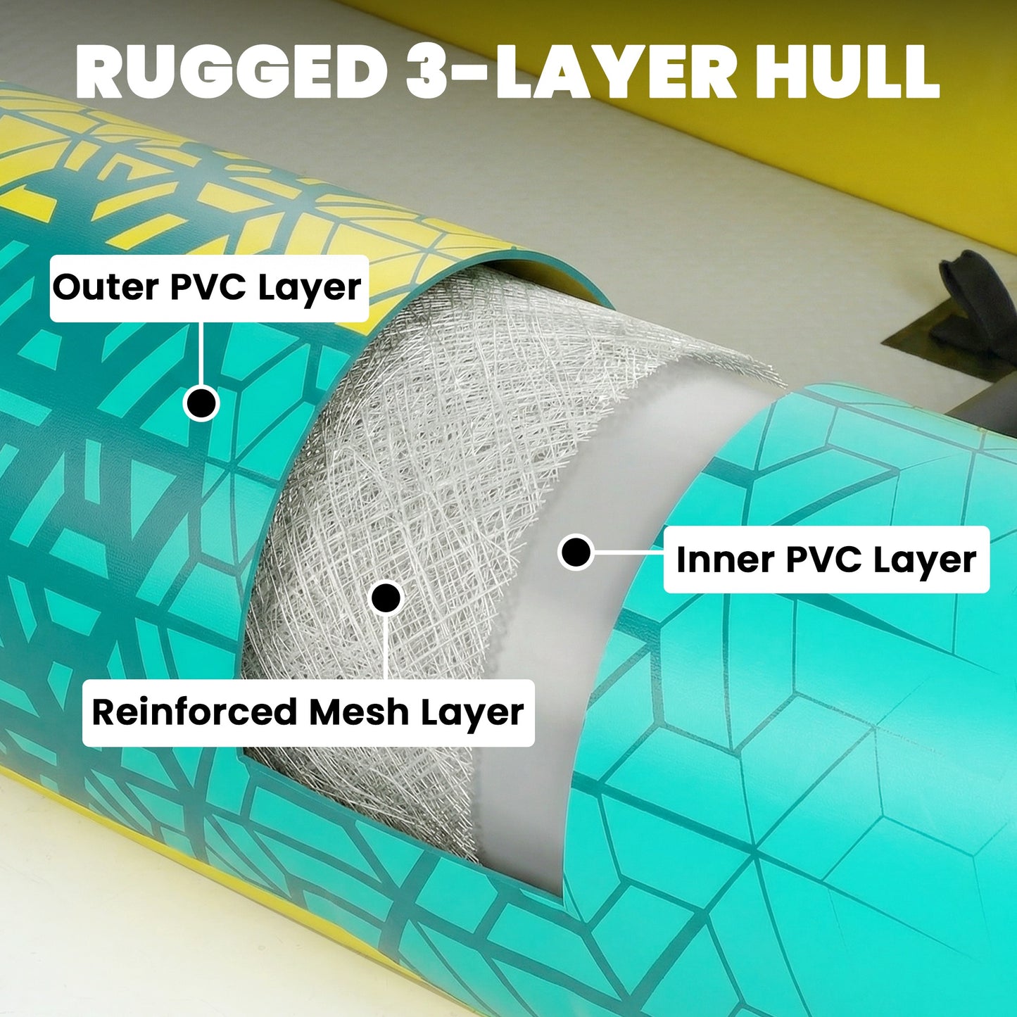 Outsunny 12.5' Inflatable Kayak Set, 2-person Sit on Canoe with Aluminium Oars, Blue and Yellow