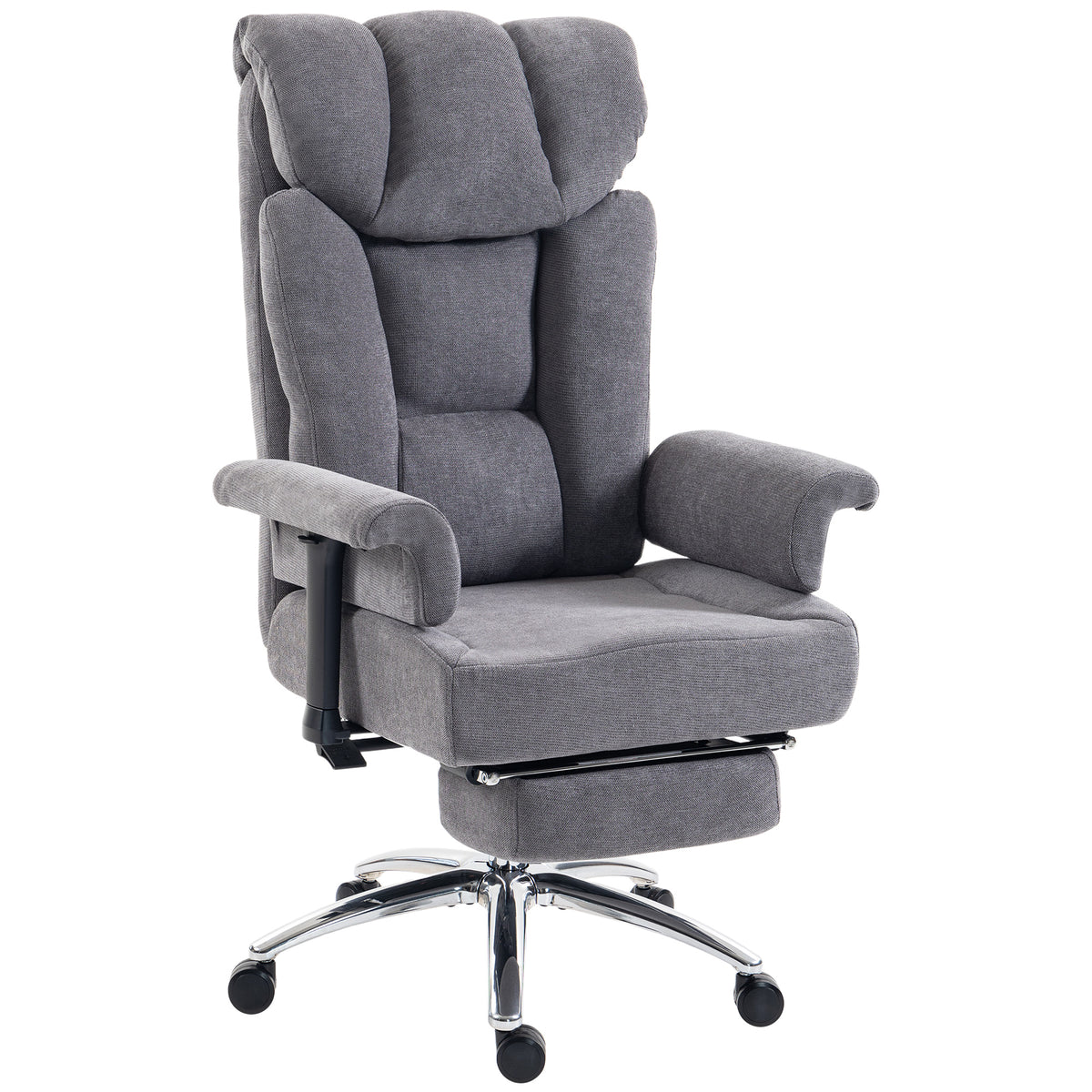 HOMCOM 250 kg Big and Tall Massage Office Chair with Heat, High Back, Height Adjustable Linen Executive Desk Chair, Dark Grey Default Title