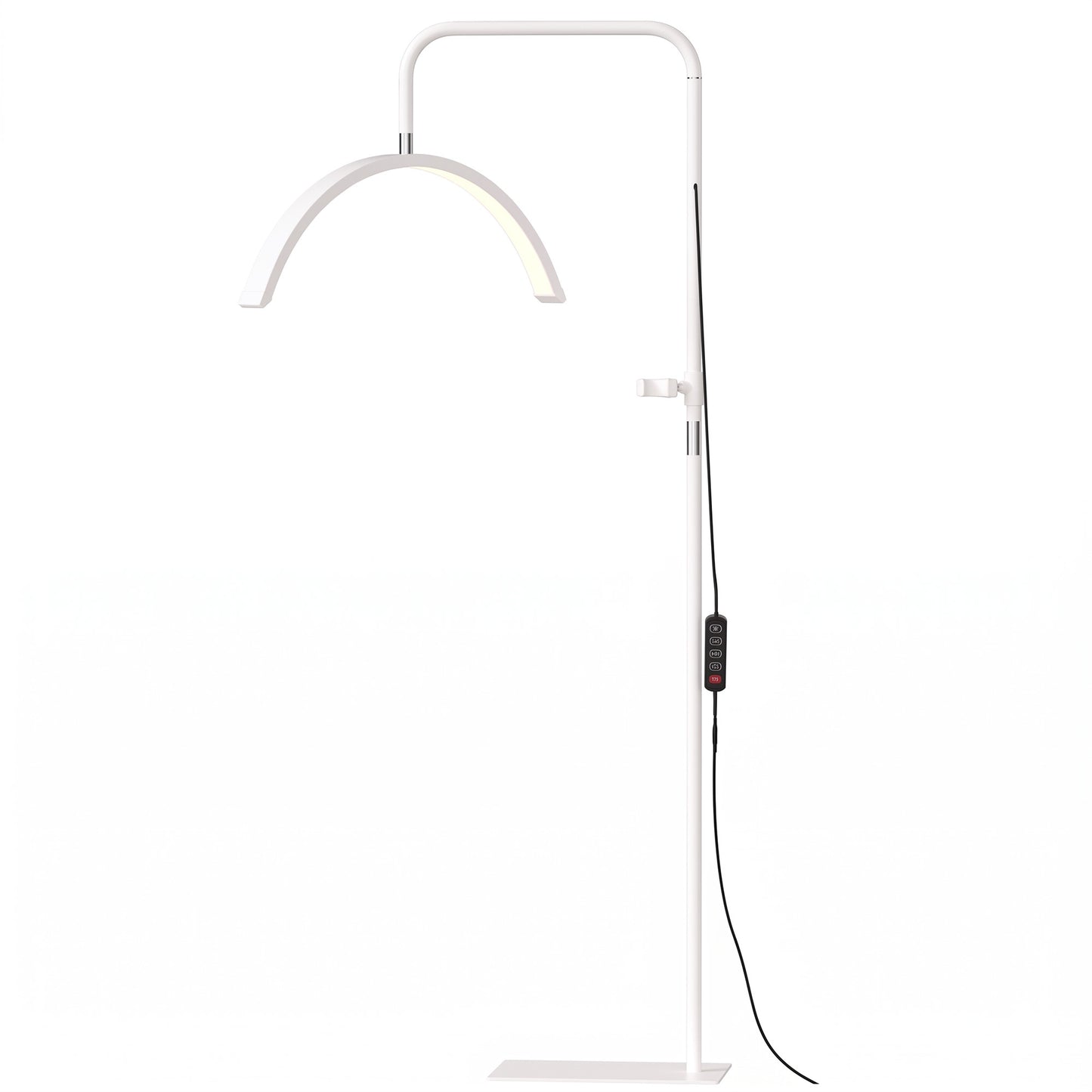 HOMCOM Half Moon Lash Light, 350Â° Rotatable Head, 7 Colours, Dimmable Beauty Floor Lamp, White