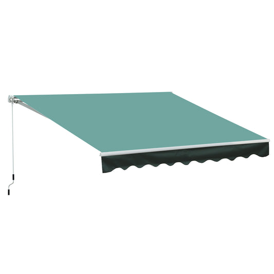 Outsunny 3 x 2.5m Manual Retractable Awning for Patio 45-75Â° Sun Canopy with Waterproof Fabric - Greyish Green