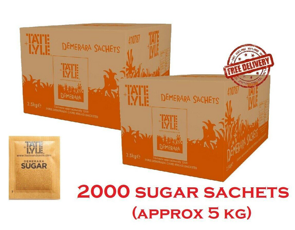 2000 Brown Granulated Demerara Sugar Sachets