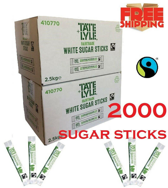 2000 White Granulated Sugar Sticks Sachets