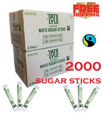 2000 White Granulated Sugar Sticks Sachets