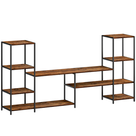 HOMCOM TV Unit for TVs up to 55 Inches, Industrial TV Stand with Storage Shelves, Entertainment Centre for Living Room, Bedroom