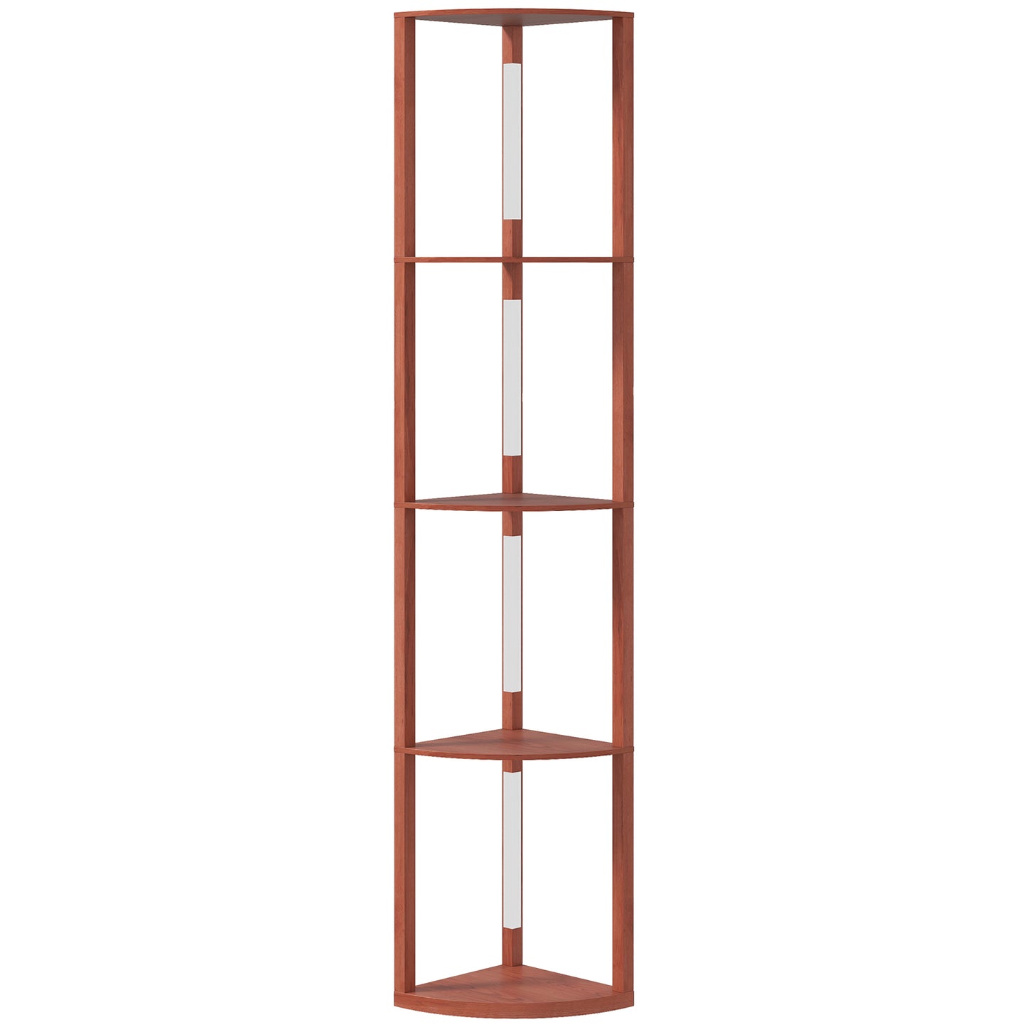 HOMCOM Corner Floor Lamp for Living Room Bedroom with Dimmable Warm White LED Light, Modern Tall Standing Lamp, Brown