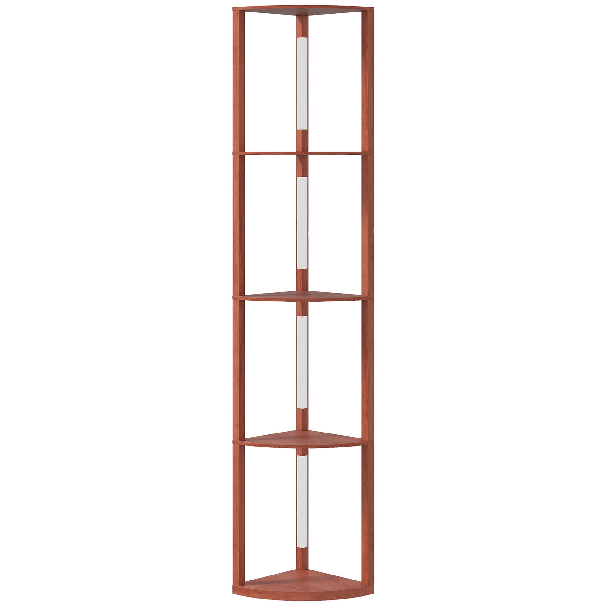 HOMCOM Corner Floor Lamp for Living Room Bedroom with Dimmable Warm White LED Light, Modern Tall Standing Lamp, Brown