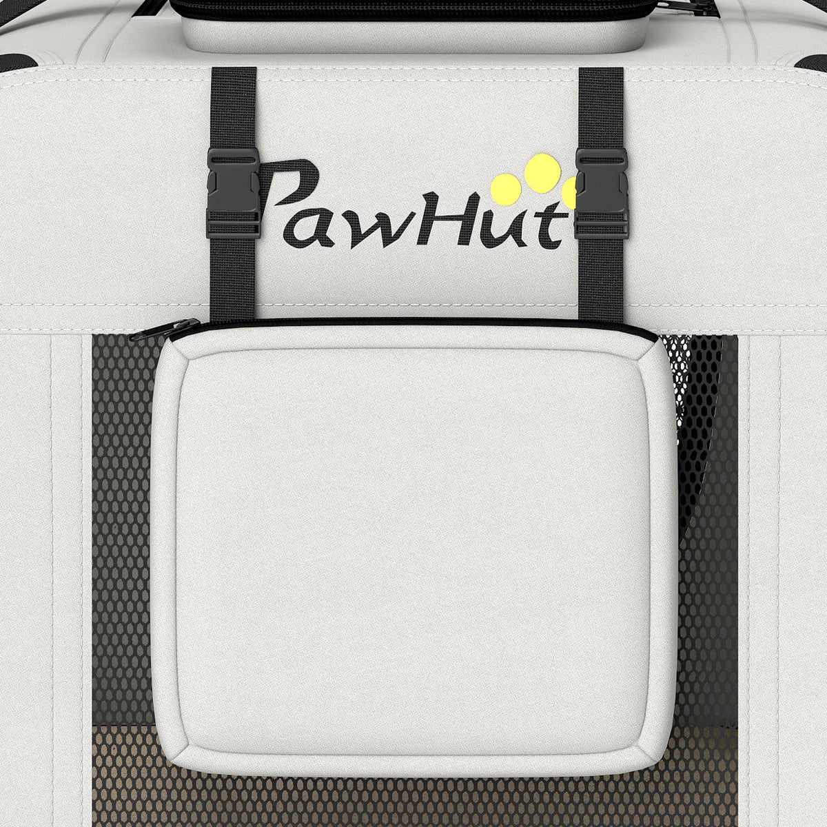 PawHut Pet Carrier Bag, Soft-Sided Dog Carrier with Security Buckle Strap, Washable Cushion and Folded Bowl, Light Grey