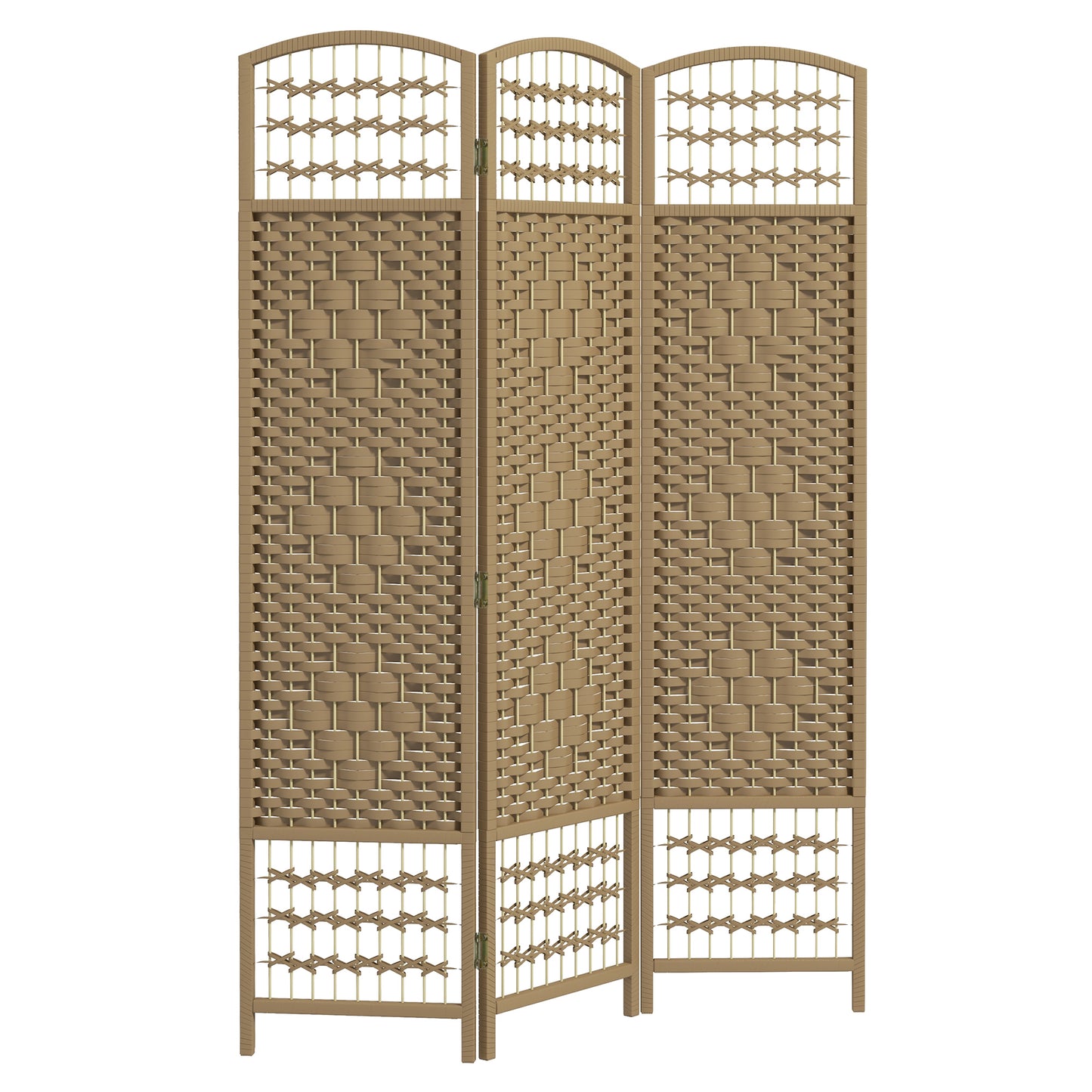 HOMCOM 3 Panel Folding Room Divider, Privacy Screen, Paravent Partition Separator for Living Room, Bedroom, Natural Wood Default Title