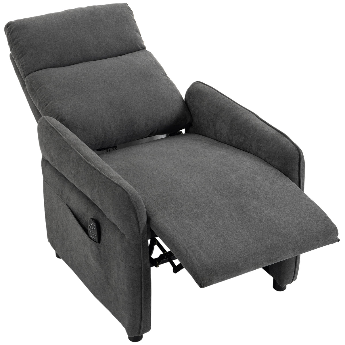 HOMCOM Recliner Armchair, Push Back Recliner Chair with Massage & Heat, Adjustable Armrests, Dual Side Pockets, Dark Grey Default Title