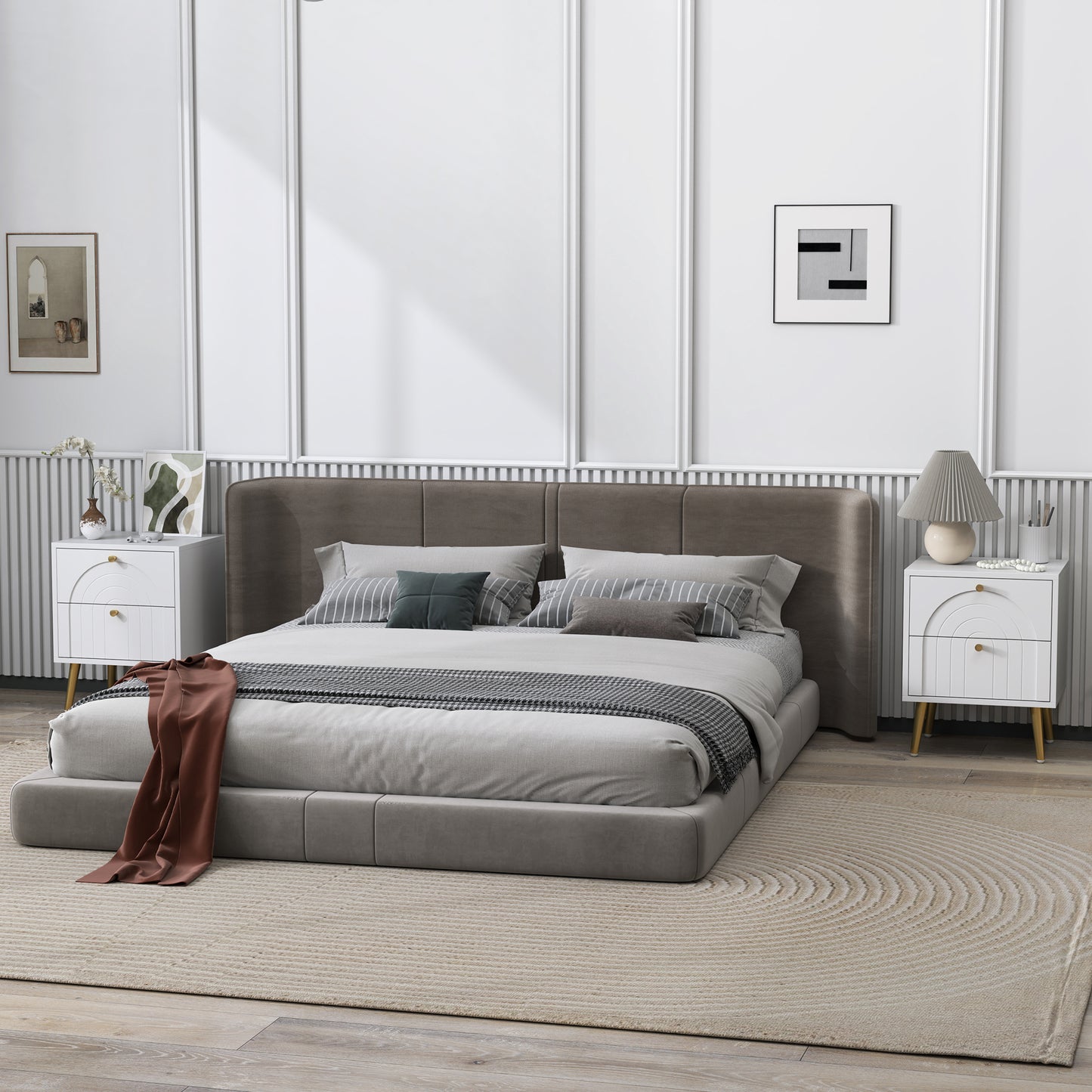 HOMCOM 2-Drawer Bedside Table Set of 2 - White