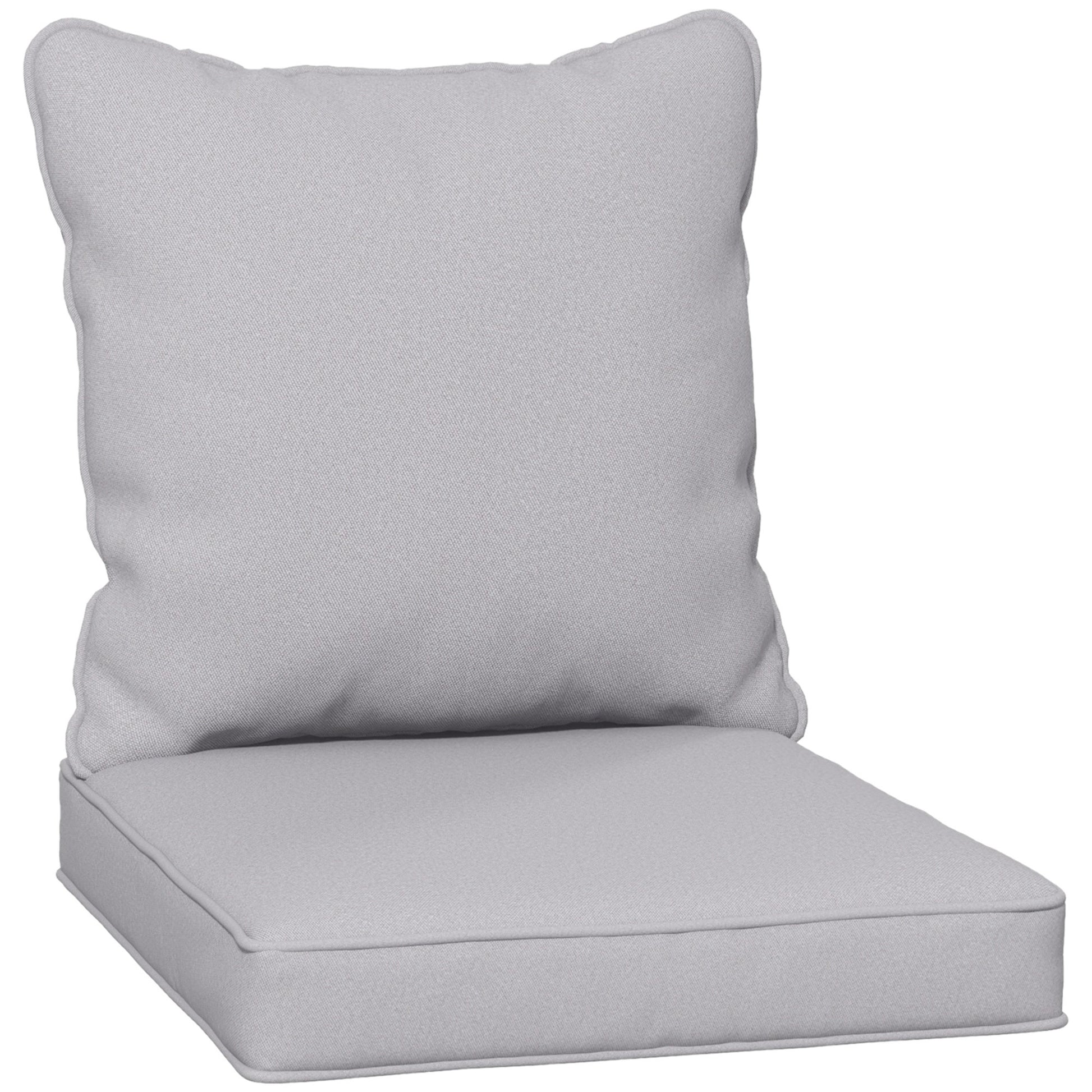 Outsunny Seat and Back Padded Cushion Set, CUSHION ONLY - Light Grey