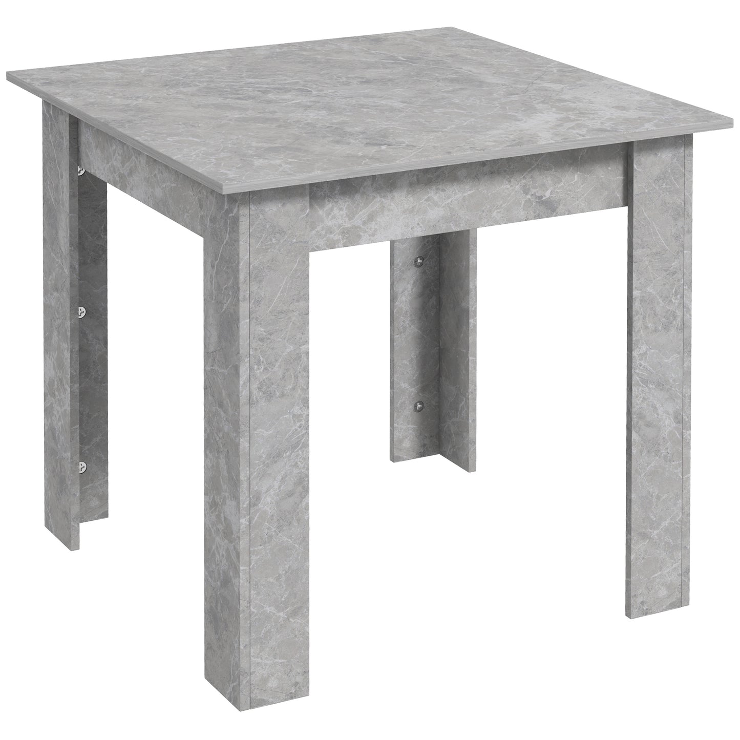 HOMCOM Square Dining Table, Modern Small Dining Table with Faux Cement Effect, Space Saving, Non-slip Foot Pads, Cement Grey Default Title