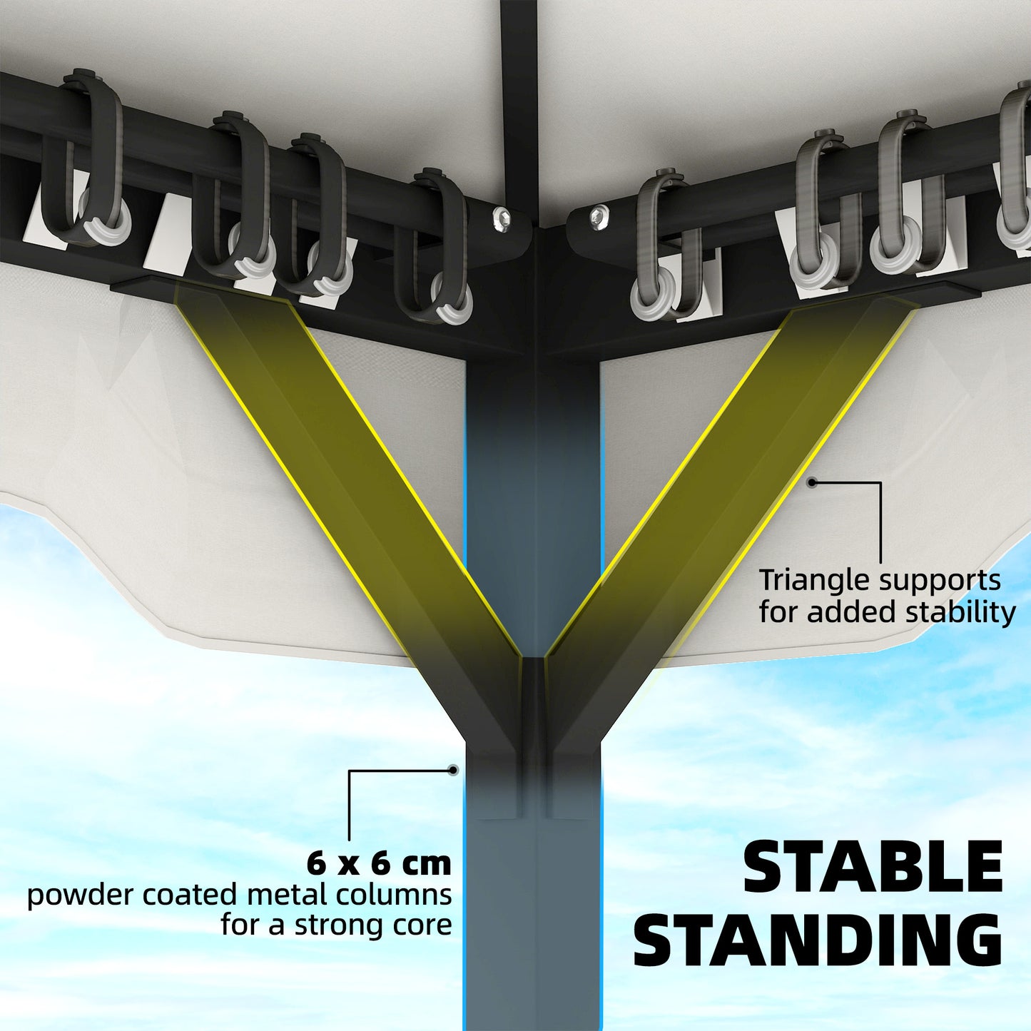 Outsunny 3 x 3.6 m Outdoor Garden Gazebo with Netting and Curtains, DoubleÂ Roof Patio Gazebo Permanent Pavilion, Light Grey