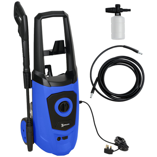 DURHAND HighÂ PressureÂ Washer, 150 Bar Pressure, 510 L/h Flow, 1800W, High-Performance Portable Power Jet Wash Cleaner, Blue