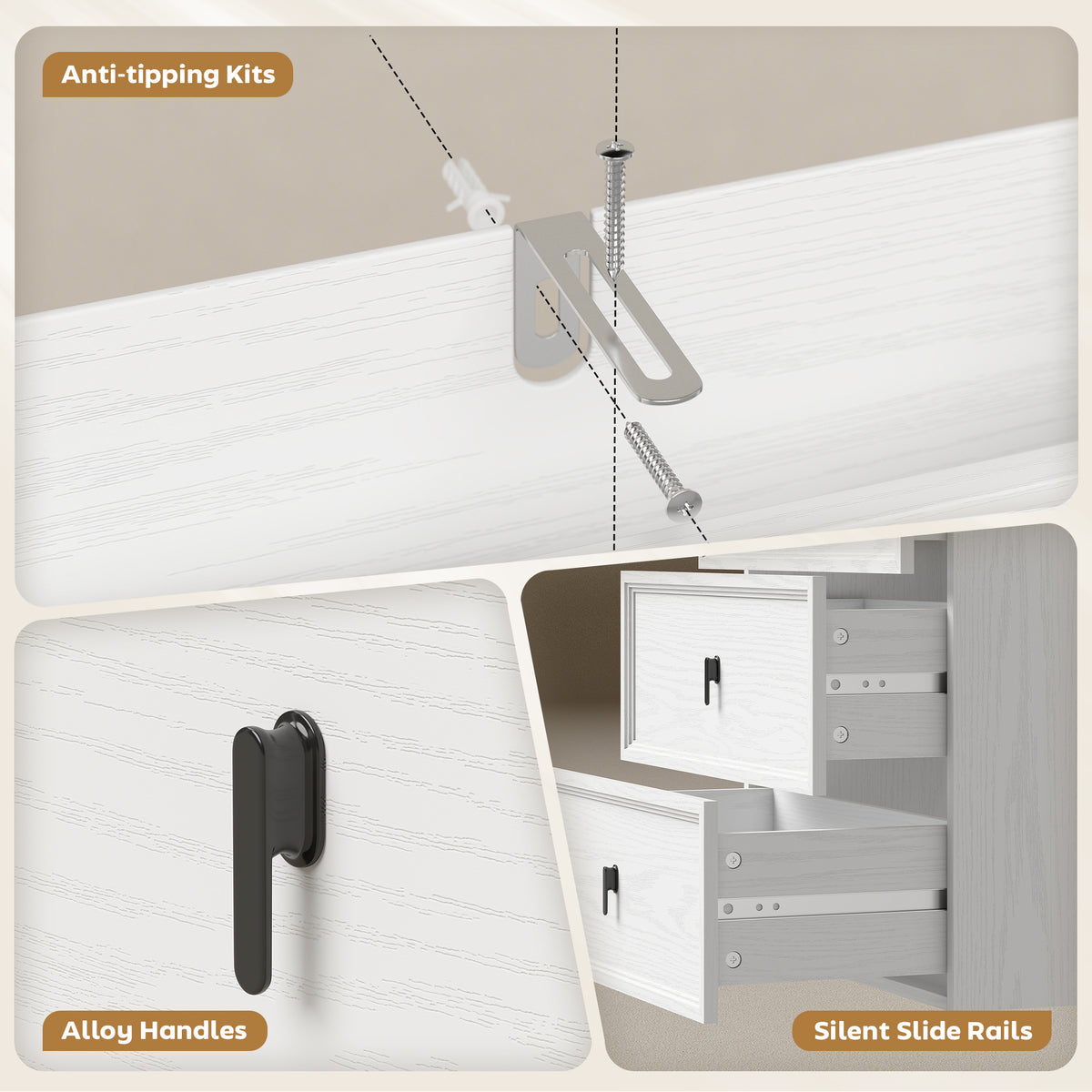 HOMCOM L Shaped Computer Desk with 3 Drawers, 163 x 39 cm Corner Desk, Thick Tabletop, Office Table, White Wood Effect