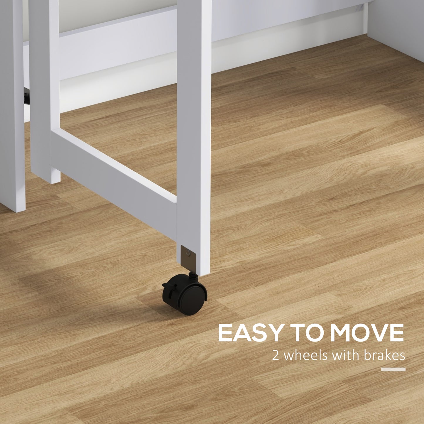 HOMCOM Foldable Desktop, Computer Desk with Storage Shelves, 80 x 69 x 155 cm, White