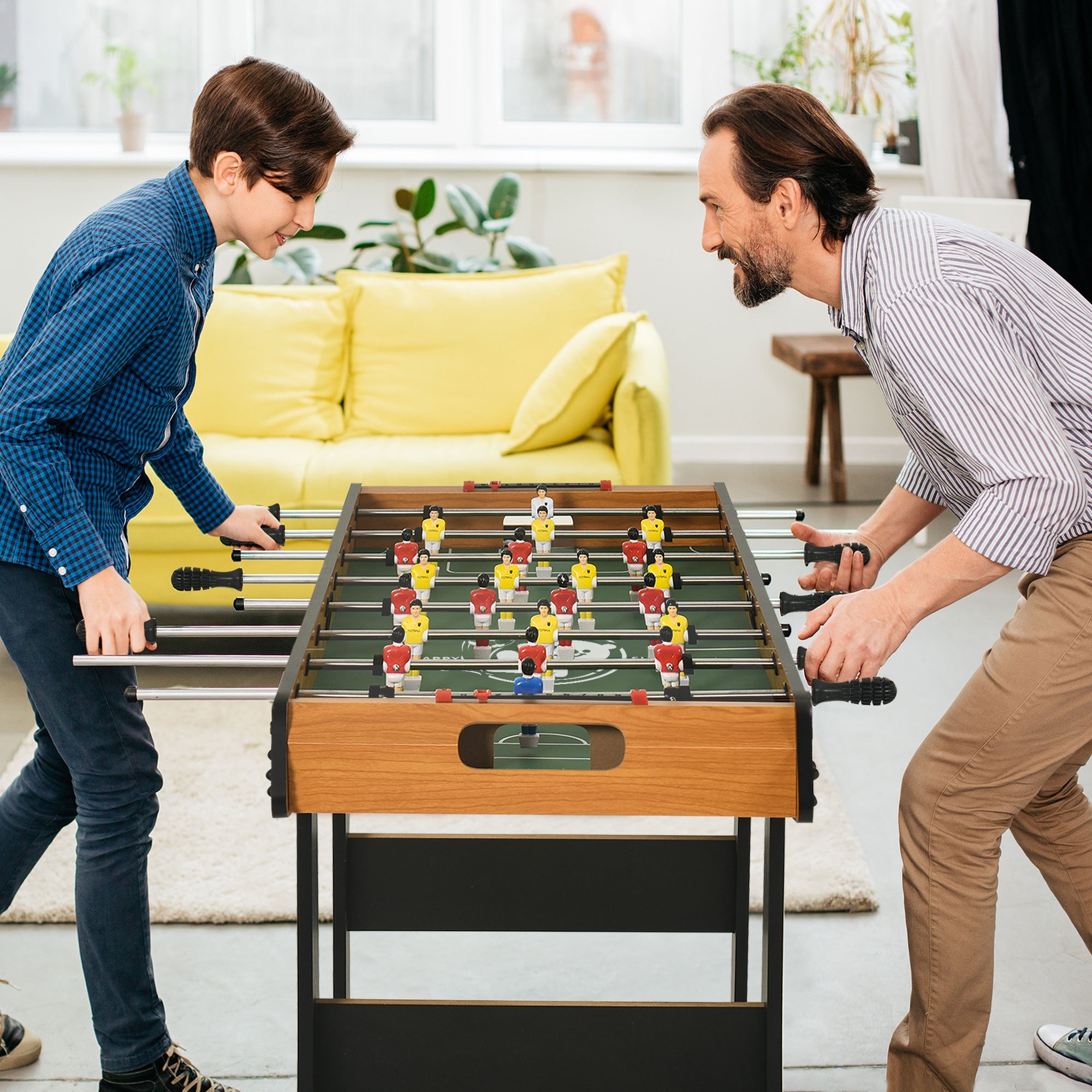 HOMCOM Folding Football Gaming Table Mini Foosball Soccer Table for Fa ...