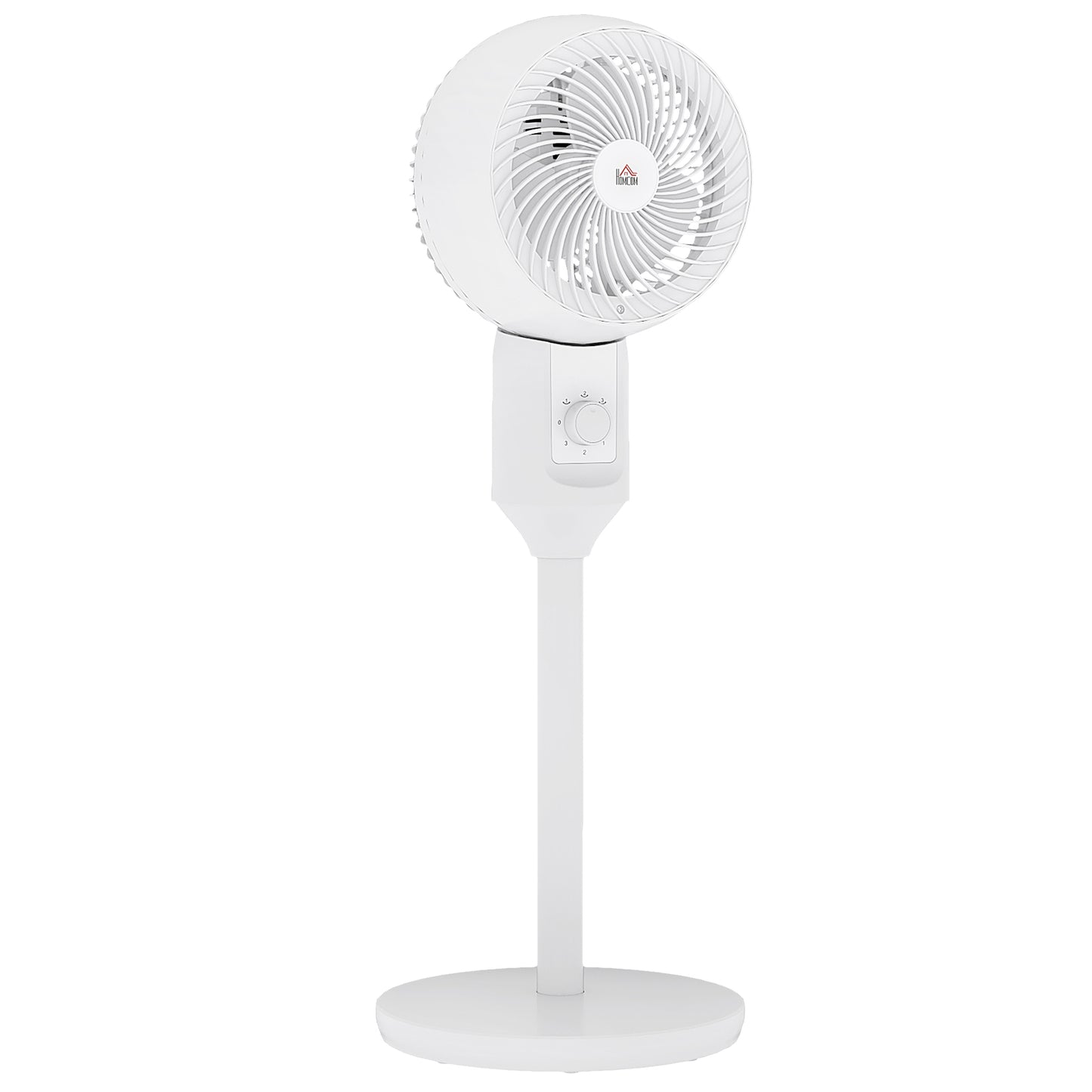 HOMCOM 9" Pedestal Fan, 70Â° Oscillation 90Â° Vertical Tilt Oscillating Air Circulator with 3 Speeds, Standing Fan for Home Office, Bedroom, White