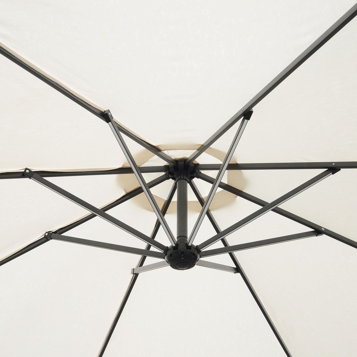 Outsunny Umbrella Parasol W/Solar Powered LED strips, Î¦2.95x2.45H m-Cream