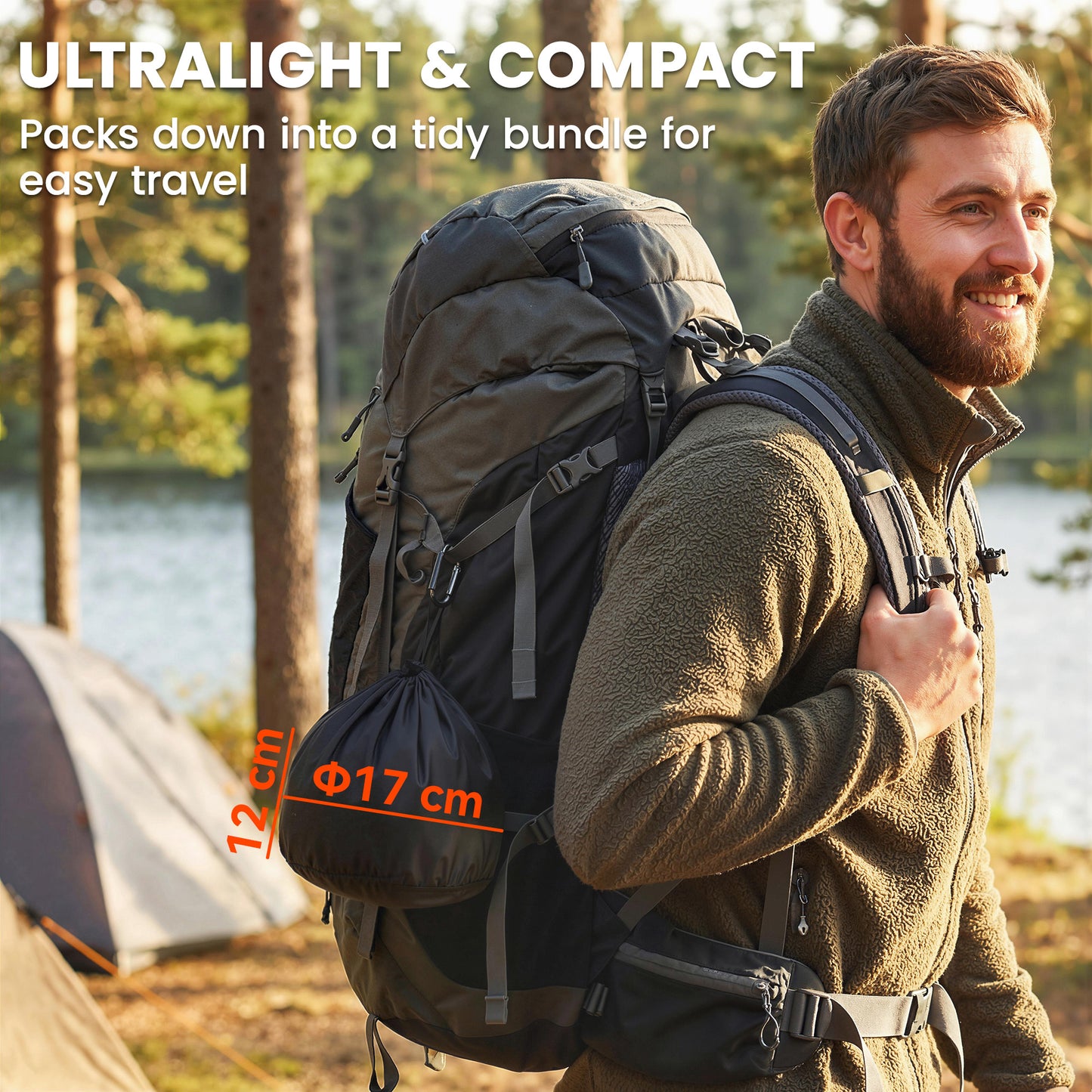 Outsunny Camping Cookware Set, 8-Piece Ultralight Camping Cooking Kit with Anti-Scald Handles, Grey