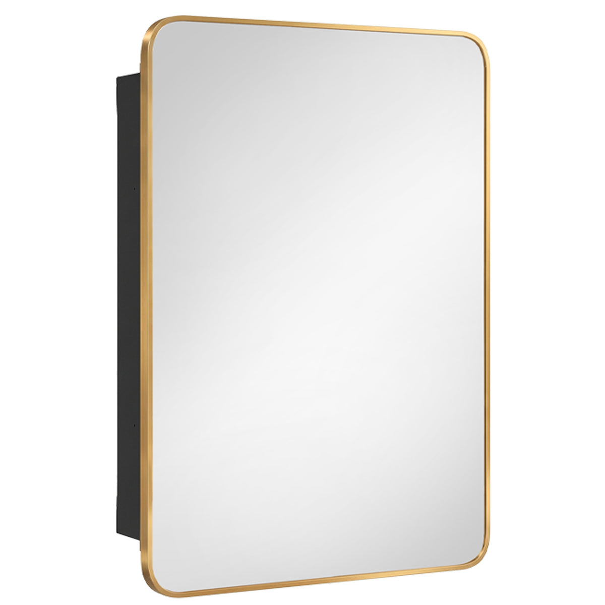 HOMCOM 50.8 x 11.6 x 71 cm Bathroom Mirror Cabinet, Wall Cabinet with Adjustable Shelves, Wall-Mounted or Recessed, Gold Tone