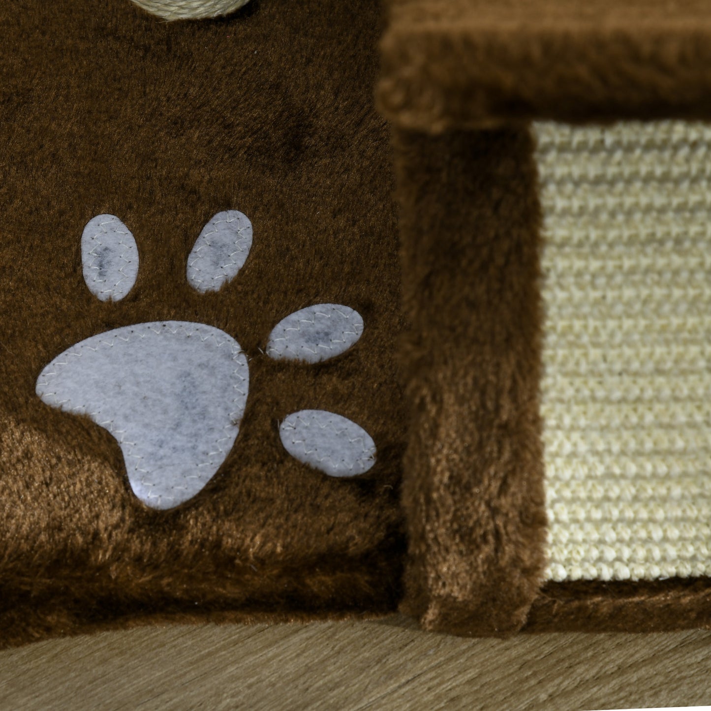 PawHut Cat Tree, Cat Tower for Kittens with Rotatable Top Bar, Sisal Scratching Post, Tunnel, Dangling Balls - Brown