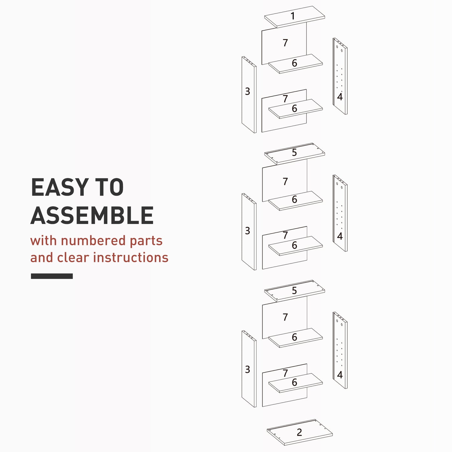 HOMCOM 260 Narrow CD Storage Unit - White