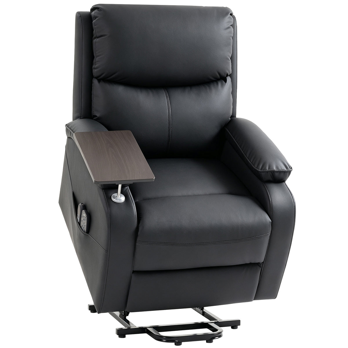 HOMCOM Riser Recliner Chair with Massage and Heat, Electric Lift Recliner Armchair for Elderly, with Side Table, Black Default Title