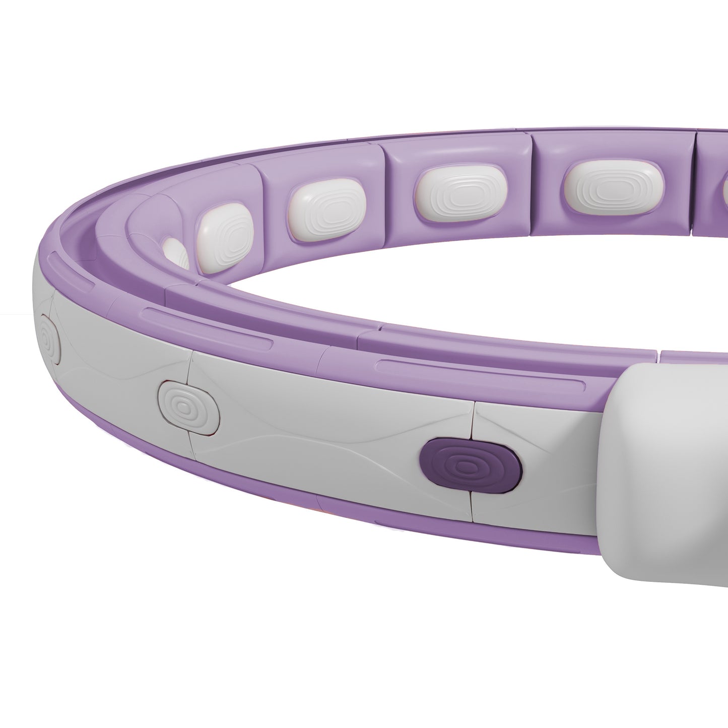 SPORTNOW Smart Weighted Hula Hoop, Massage Hula Ring w/ 16 Detachable Knots, 360Â° Auto-Rotating Ball, Digital Counter, Purple