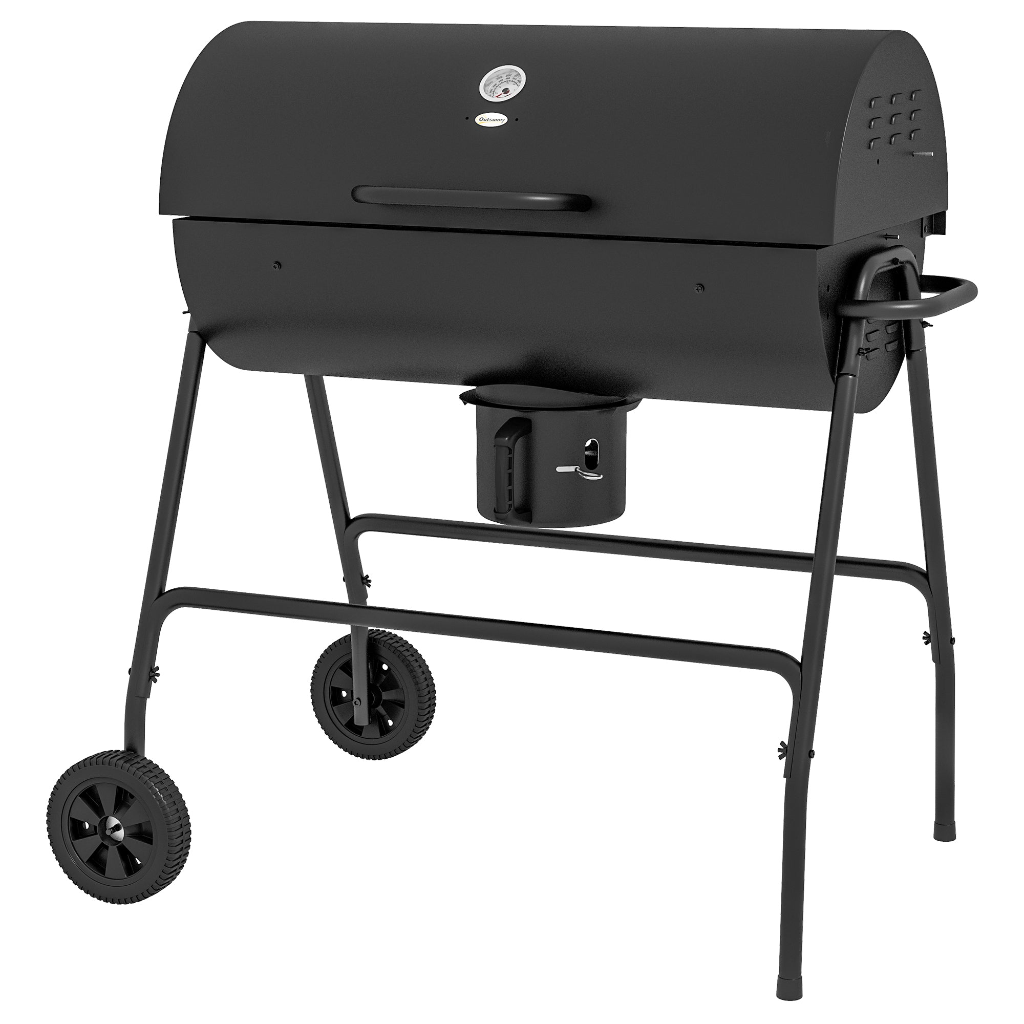Liam Rack Outsunny Steel Charcoal BBQ, with Ash Catcher and Warming Rack ...