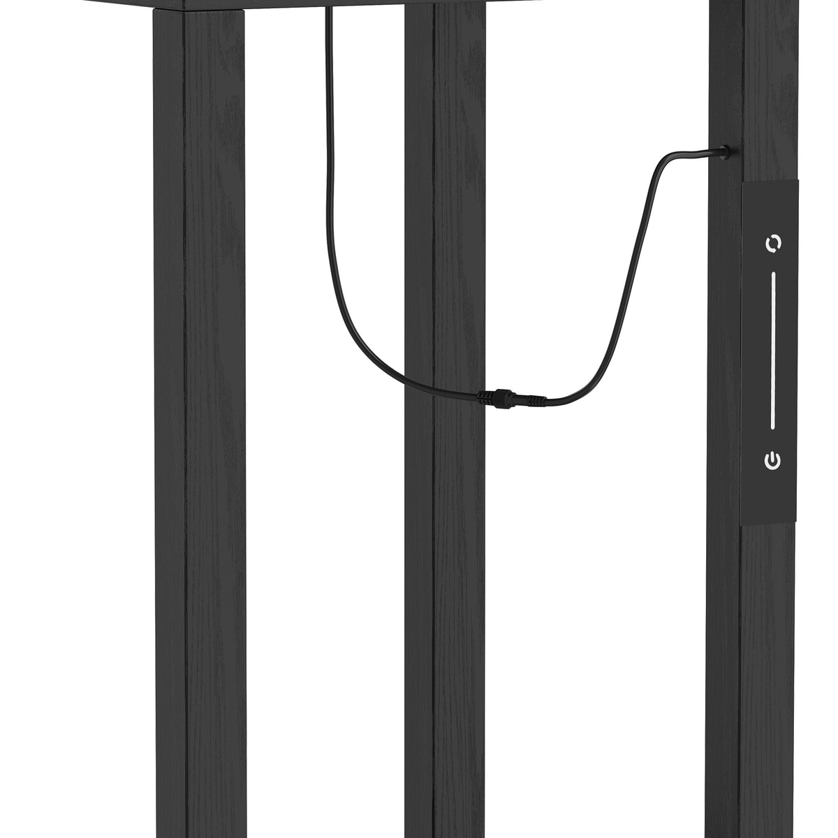 HOMCOM Floor Lamp with Shelves, Modern Dimmable Standing Lamp with Fabric Lampshade, Adjustable Colour Temperature, Black