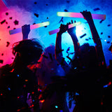 100pc LED Foam Sticks Flashing MultiColour Glow In Dark Light Up Party Concert