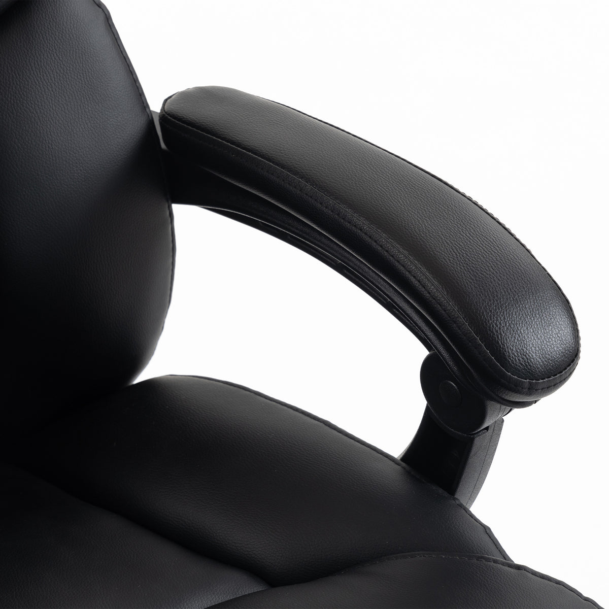HOMCOM Executive Office Chair, 180kg Big and Tall PU Desk Chair with Linked Armrests, Pocket Spring Cushion, Adjustable Height, Rocking Function, 165Â° Reclining Backrest, Footrest, PU Casters, Black