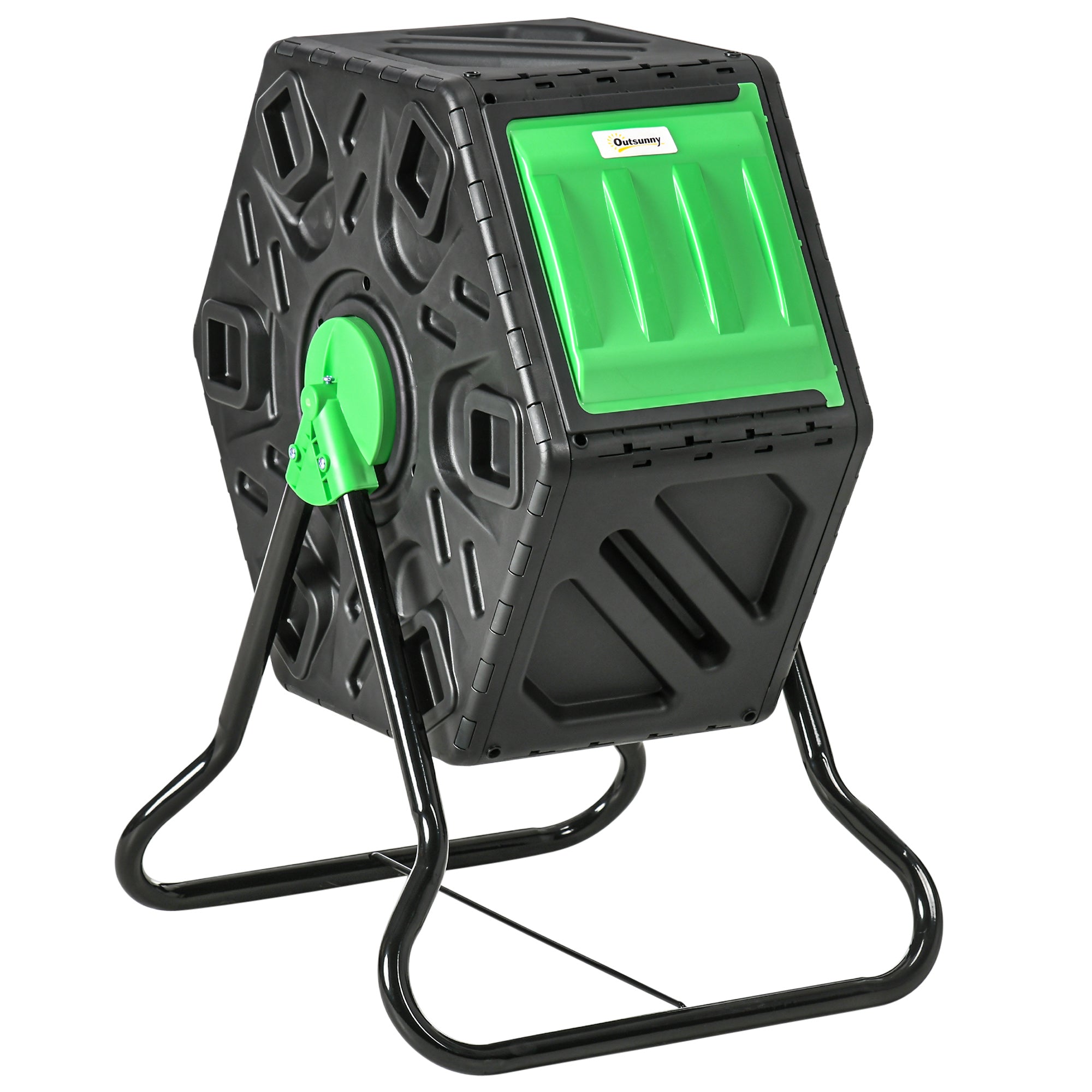 Outsunny 65L Garden Compost Bin, Single Chamber Rotating Composter, Co ...