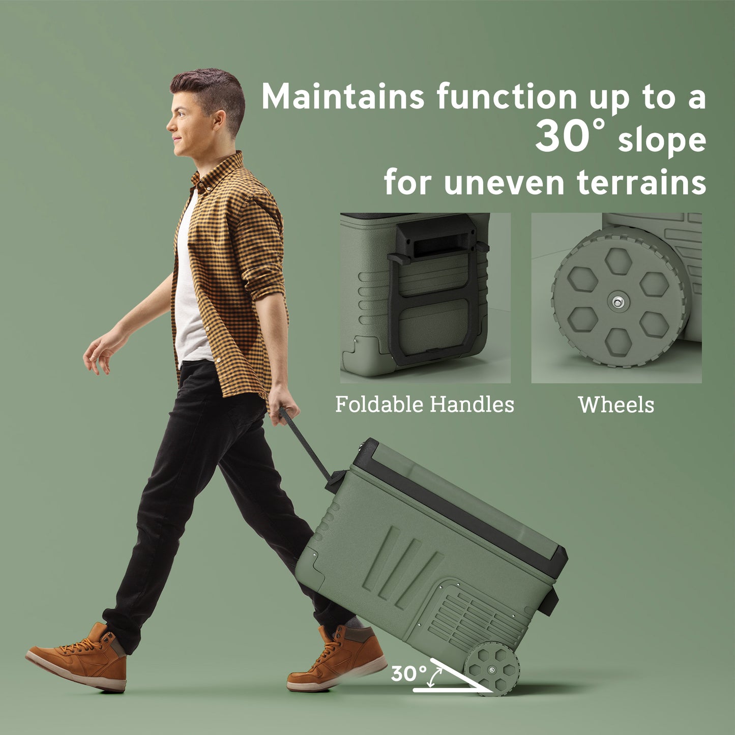 Outsunny 33L Car Fridge Freezer Dual Zone, Portable Camping Fridge 12V/24V DC & 100-240V AC, Electric Cool Box -20â„ƒ-20â„ƒ with Wheels and LED Light, for Travel, RV, Road Trip, Picnic [Energy Class E]