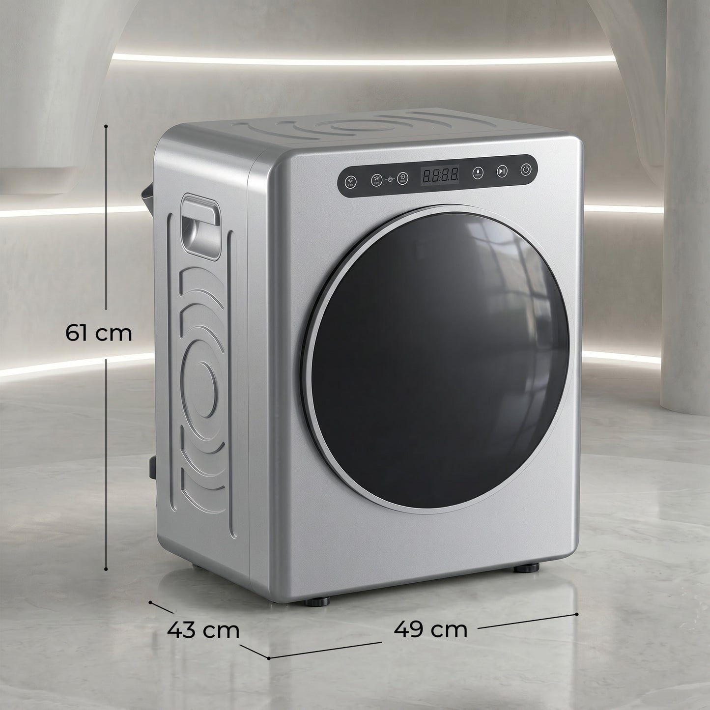 HOMCOM 5kg Compact 40-60â„ƒ  Tumble Dryer - Silver Tone
