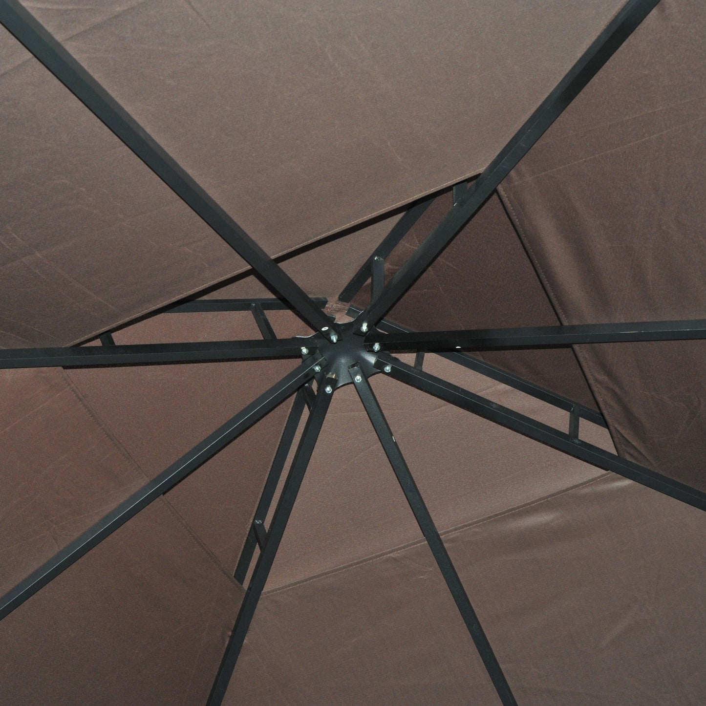 Outsunny 3 x 3 m Garden Gazebo DoubleÂ Roof Marquee Patio Wedding Party Tent Canopy Shelter with Sidewalls (Brown)