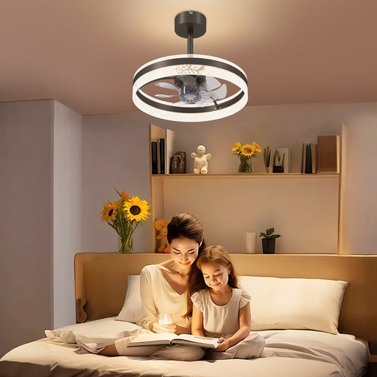 HOMCOM Ceiling Fan with LED Light and Remote - Black