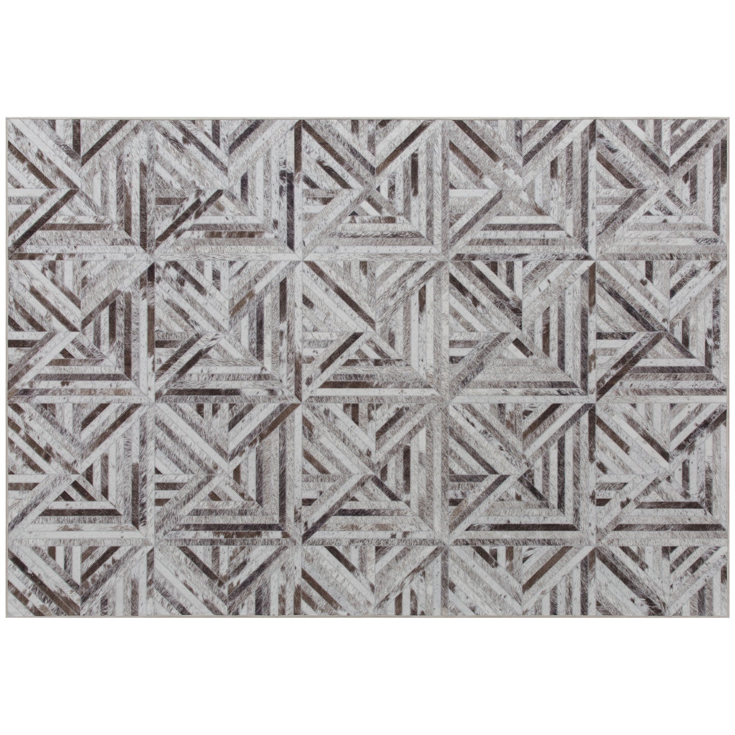 HOMCOM Modern Area Rug, Triangle Pattern Non-Slip Washable Rug, Chenille Floor Carpet for Living Room, Bedroom, Dining Room, Home Office, 230 x 160 cm, Brown Default Title