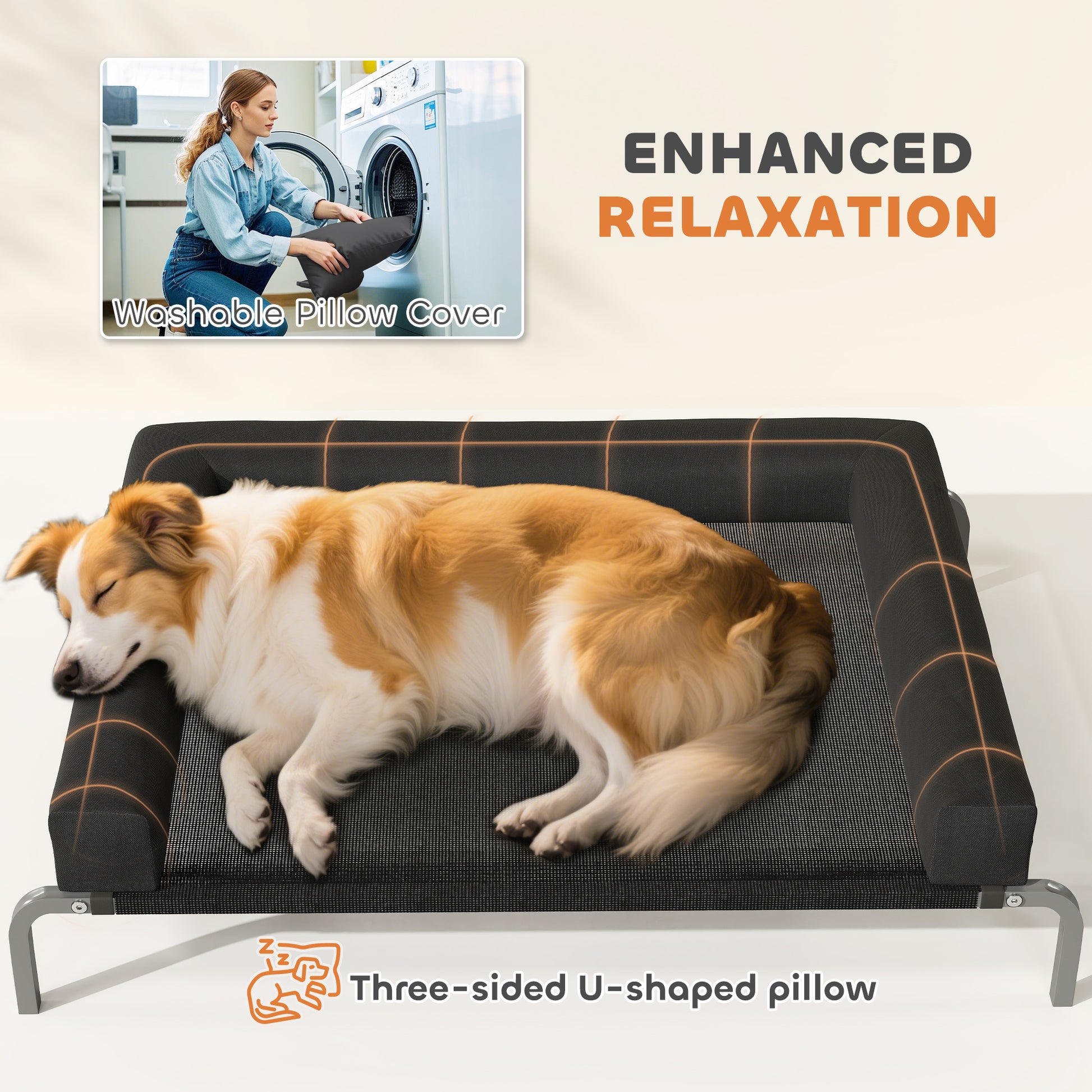  this elevated dog bed reduces joint pressure and provides stable support