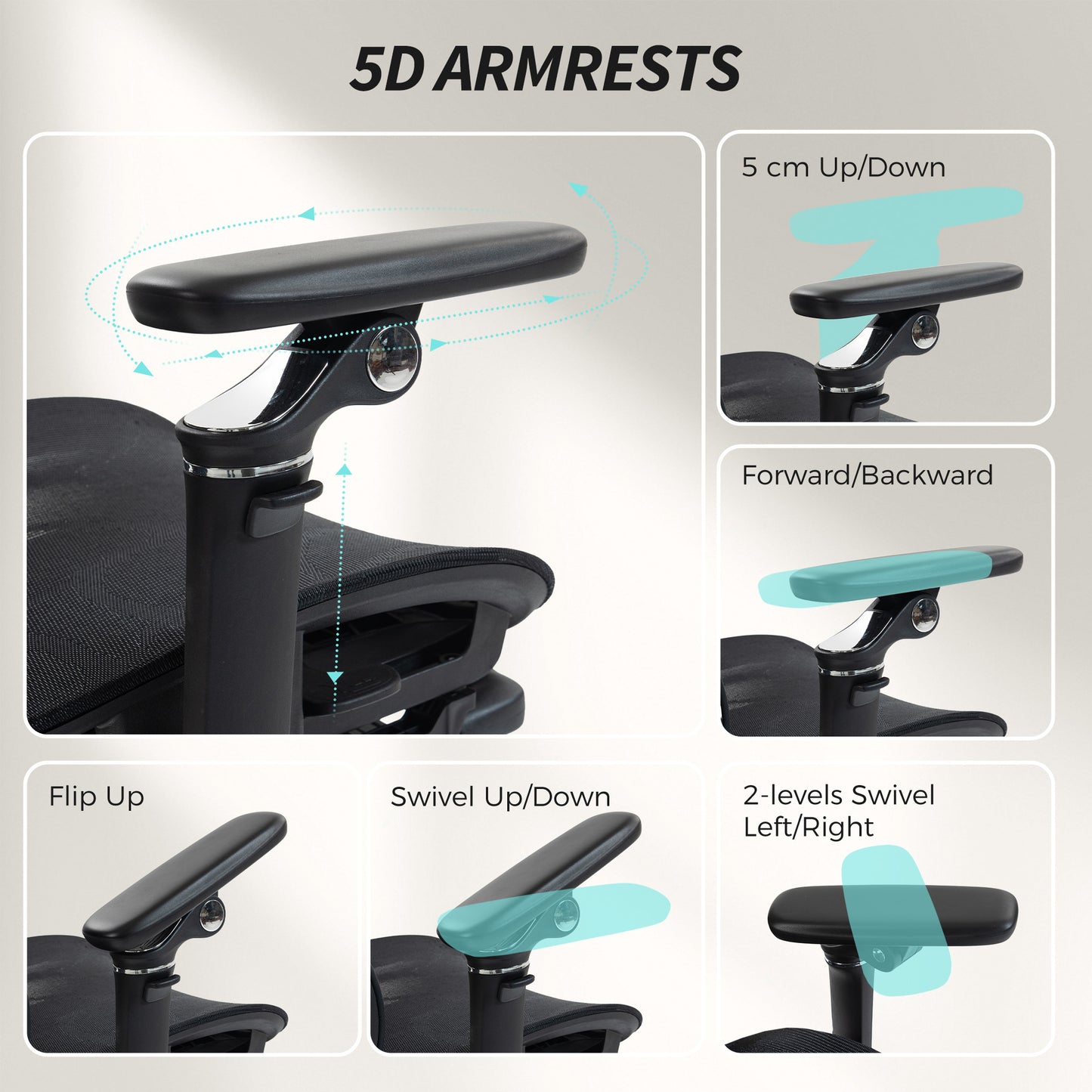 HOMCOM Ergonomic Office Chair, High Back Mesh Desk Chair, Black